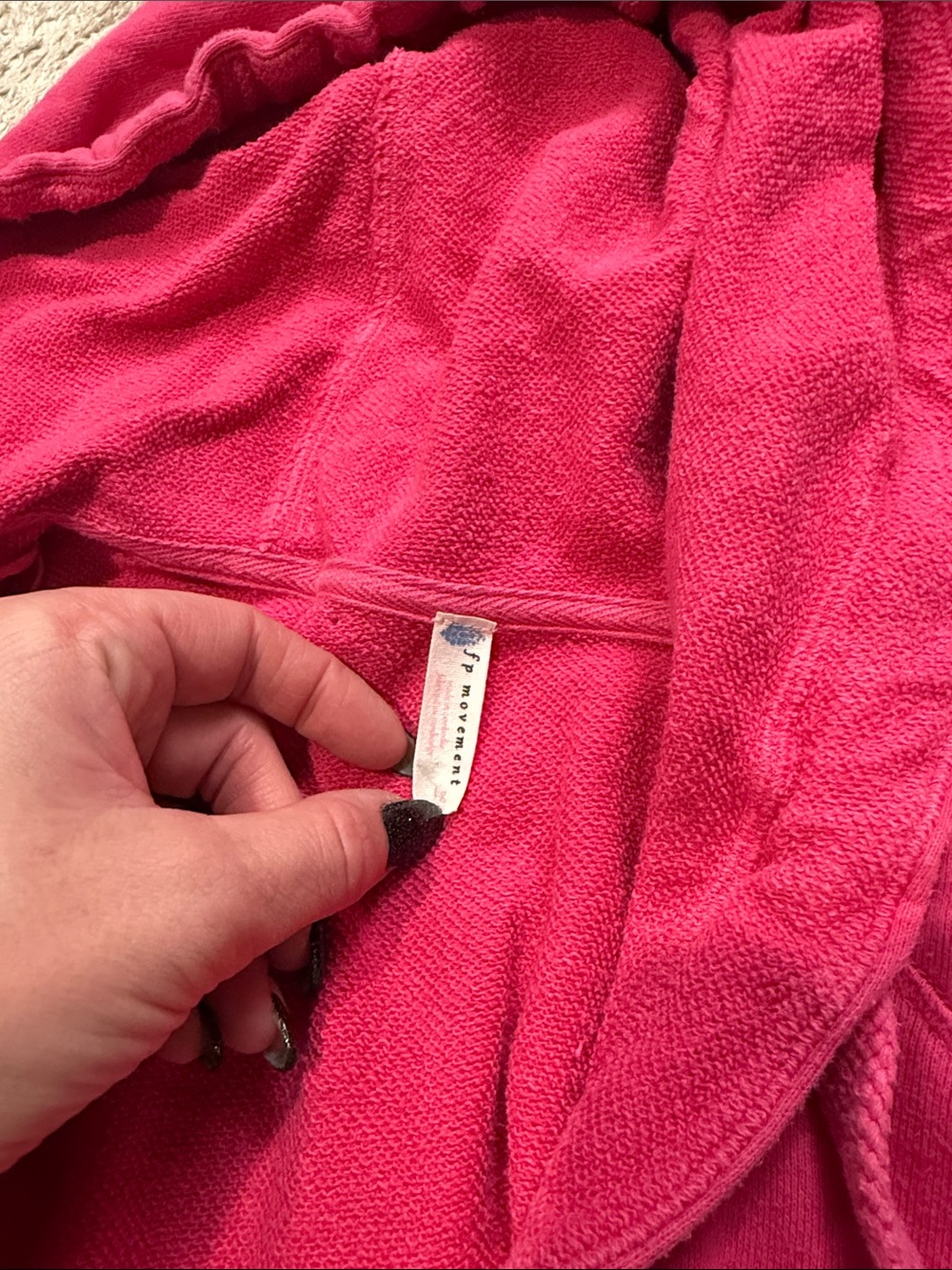 free people Hot Pink Ruffle-Hem Hooded Jacket L - Picture 4 of 6